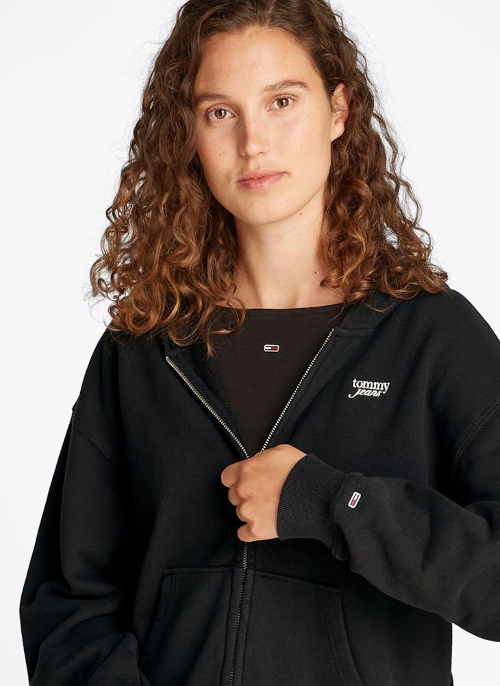 TOMMY JEANS Logo Zip Through Hoodie - Image 3