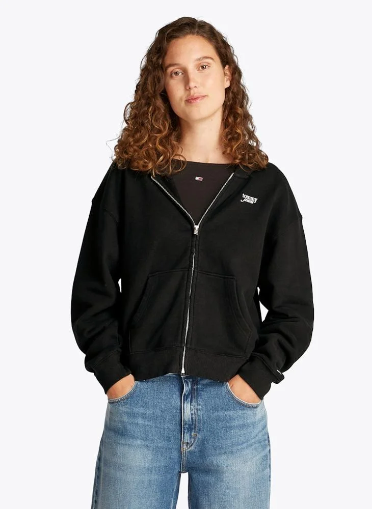 تومي جينز Logo Zip Through Hoodie