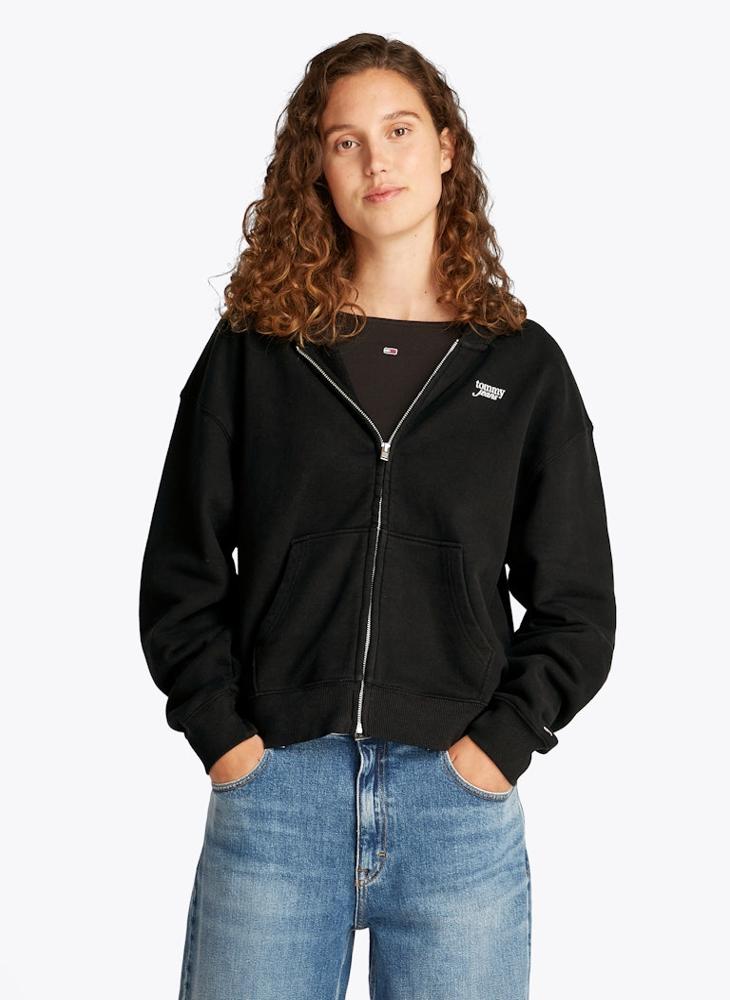 TOMMY JEANS Logo Zip Through Hoodie - Image 1