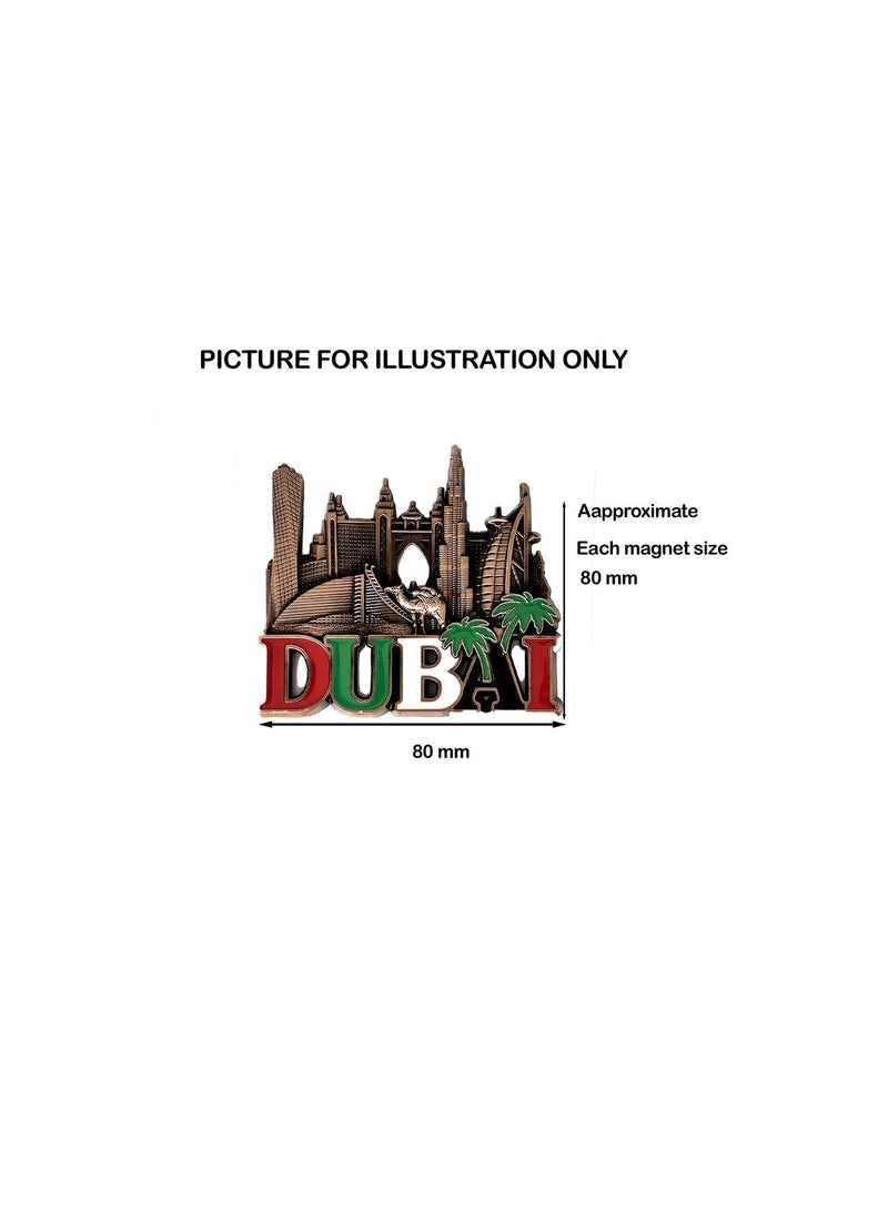 Souvenir Souq Premium Dubai Landmark Metal Fridge Magnets – 6 pcs Souvenir Set | Durable Metal | Ideal for Gifting & Collecting - Image 3