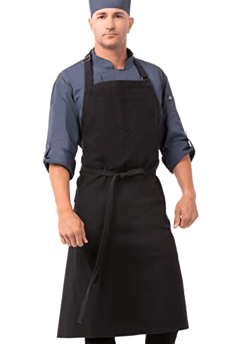 Chef Works Unisex Rockford Chefs Bib Apron, Steel Grey, One Size - Image 1
