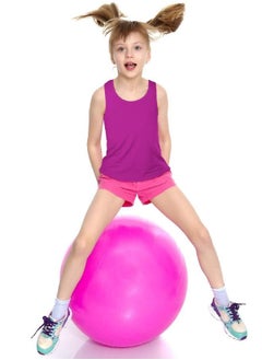 BOAO 3 Pieces Girls Dance Tank Top Racerback Crop Tank Top Sleeveless Dance Top for Ballet Gymnastics Dancewear (7-8 Years Size, Black, Rose Red, Green)  - Image 1
