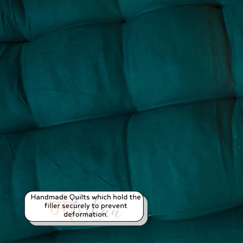 Maatrikaa Straight Comfortable Cotton Long Chair Cushion Chair Pad Rocking Chair Cushion for IndoorOutdoor 46 x 175 Inches Green Pack of 02 - Image 4