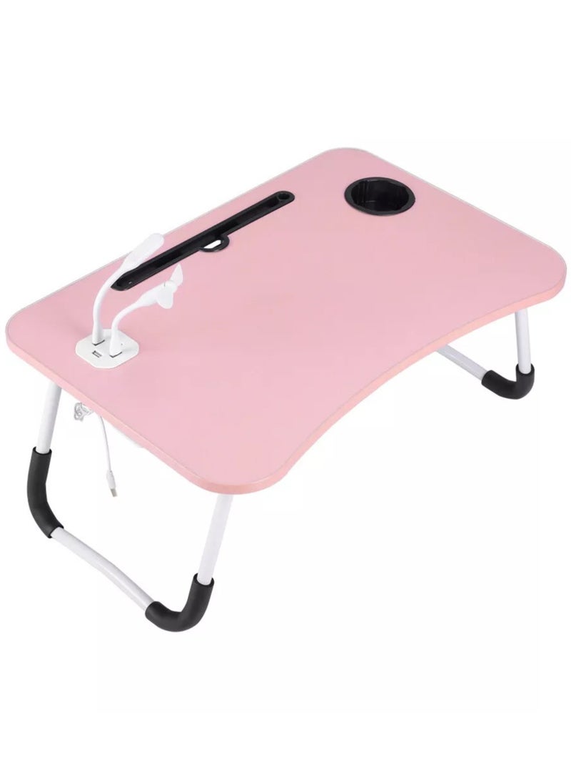DubaiGallery Multifunction Modern Simple Laptop Bed Desk,card Slot/cup Holder/USB Interface/folding Portable Bed Tray Table,bed Sofa Eating Writing Desk  - Image 2
