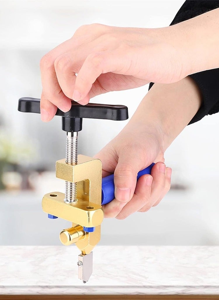 Excefore Glass Tile Cutter Tool Kit Glass Breaking Pliers Premium Glass Cutter Tool 3-15mm with 2 Cutter Blades 4 Contact Feet Glass Cutting Tool Kit for Glass Mirror Ceramic Tile Glazed Tile - Image 3