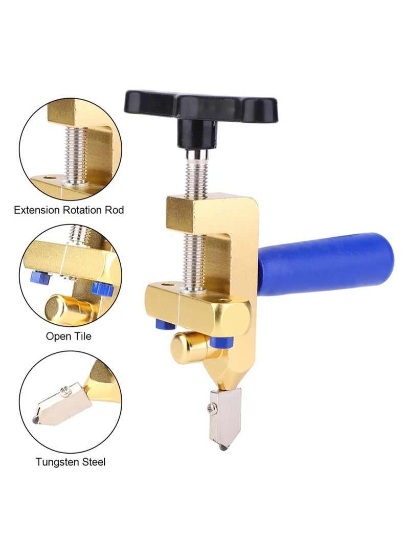 Excefore Glass Tile Cutter Tool Kit Glass Breaking Pliers Premium Glass Cutter Tool 3-15mm with 2 Cutter Blades 4 Contact Feet Glass Cutting Tool Kit for Glass Mirror Ceramic Tile Glazed Tile - Image 4