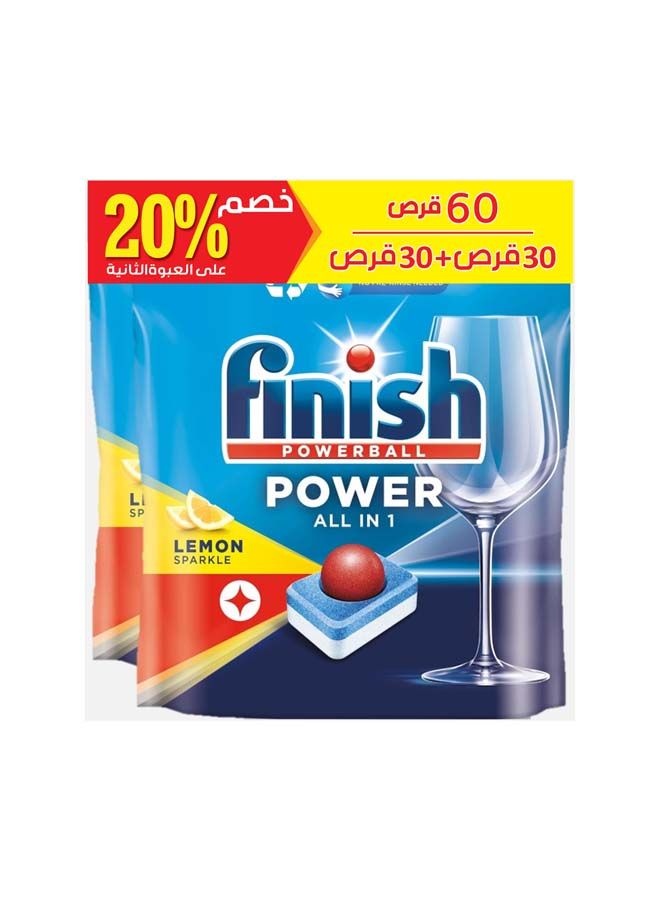Finish Dishwasher Tablets Lemon 30 + 30 Tablet - Image 1