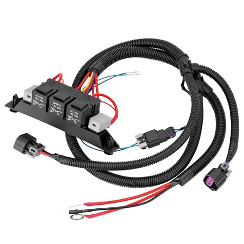 GDUKOP 674-00923 Dual Speed Electric Fan Control Wiring Harness Kit with Relay Compatible with Chevy Avalanche Silverado Suburban, Cadillac Escalade, GMC Sierra Yukon 1999-2007, Retrofit Stand Alone Fan Wire - Image 1
