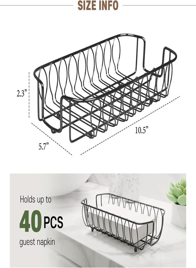 LEVIMETREE حامل مناشف أسود من ليفيميتري للحمام - منظم مناديل ورقية للاستخدام مرة واحدة، رف مناشف يد للسطح، حامل عصري لمستلزمات حمام الضيوف وغرفة المكياج - Image 3