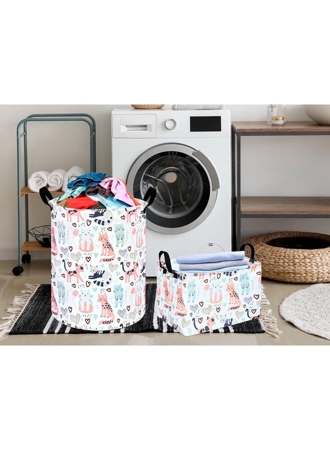 KUNRO Rectangle Cat Pattern Toy Bin Waterproof storage organizer for Nursery Hamper Home decor Closet Kids Bedroom Laundry Baby Gift Shelf Baskets - Image 4