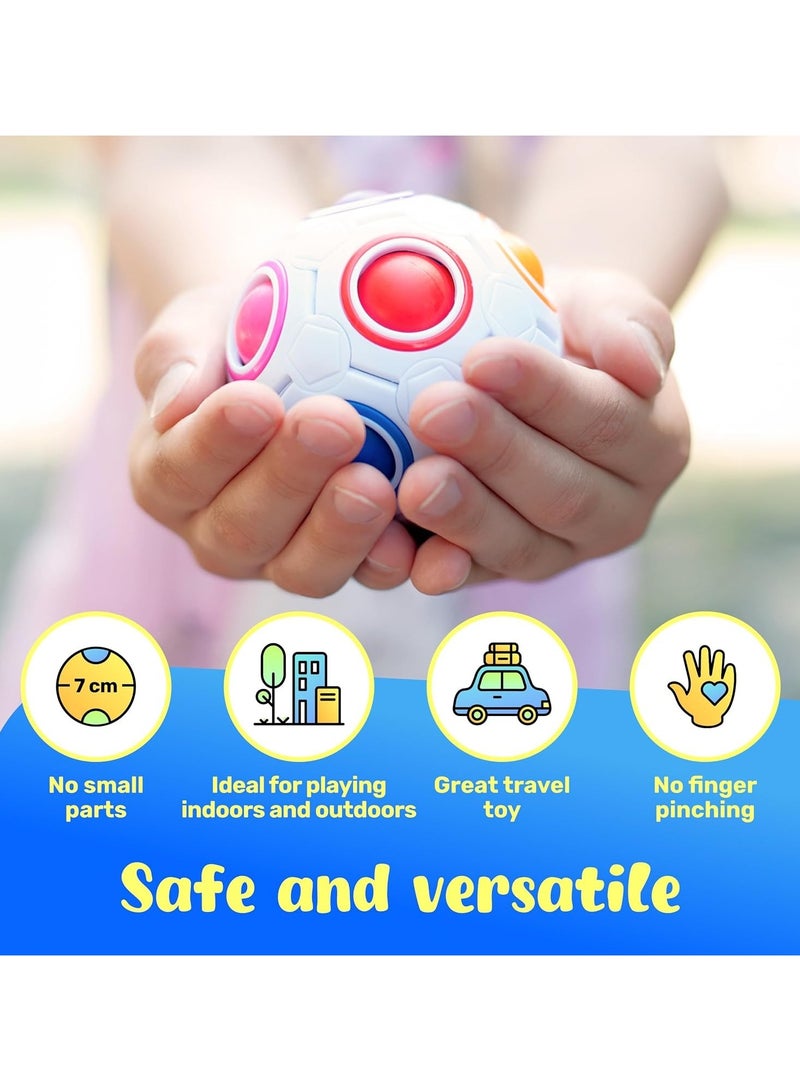 TOY GARDEN Magic Rainbow 3D Puzzle Ball – 12-Hole Speed Cube Ball, Fun Decompression Brain Teaser Toy for Kids, Teens, & Adults, Stress Relief Fidget Puzzle Gift - Image 4