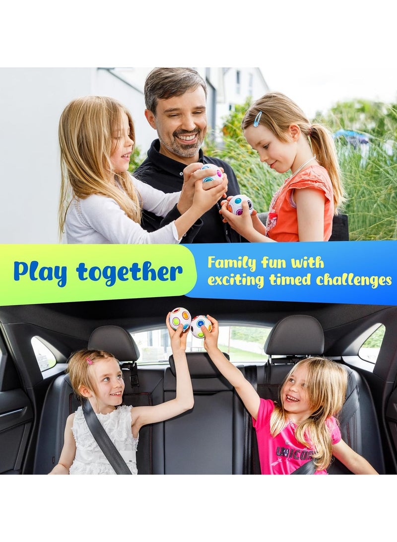 TOY GARDEN Magic Rainbow 3D Puzzle Ball – 12-Hole Speed Cube Ball, Fun Decompression Brain Teaser Toy for Kids, Teens, & Adults, Stress Relief Fidget Puzzle Gift - Image 2