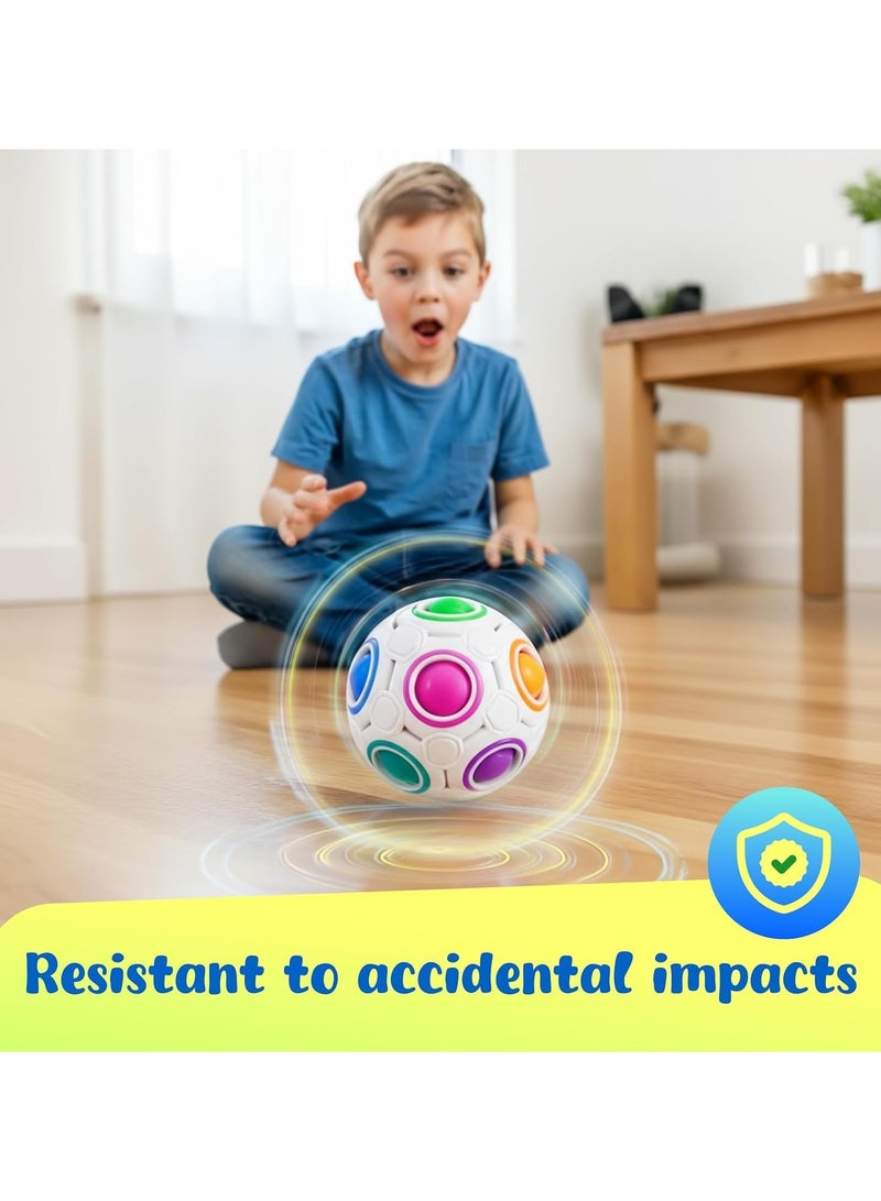 TOY GARDEN Magic Rainbow 3D Puzzle Ball – 12-Hole Speed Cube Ball, Fun Decompression Brain Teaser Toy for Kids, Teens, & Adults, Stress Relief Fidget Puzzle Gift - Image 5