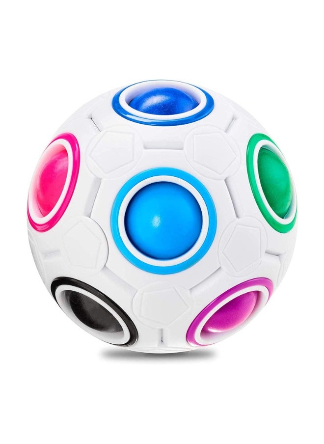 TOY GARDEN Magic Rainbow 3D Puzzle Ball – 12-Hole Speed Cube Ball, Fun Decompression Brain Teaser Toy for Kids, Teens, & Adults, Stress Relief Fidget Puzzle Gift  - Image 1