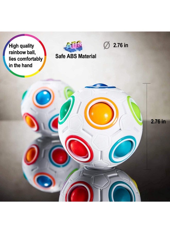TOY GARDEN Magic Rainbow 3D Puzzle Ball – 12-Hole Speed Cube Ball, Fun Decompression Brain Teaser Toy for Kids, Teens, & Adults, Stress Relief Fidget Puzzle Gift  - Image 2