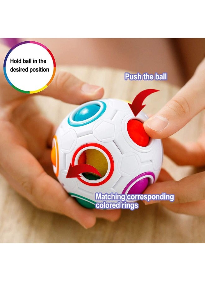 TOY GARDEN Magic Rainbow 3D Puzzle Ball – 12-Hole Speed Cube Ball, Fun Decompression Brain Teaser Toy for Kids, Teens, & Adults, Stress Relief Fidget Puzzle Gift  - Image 3