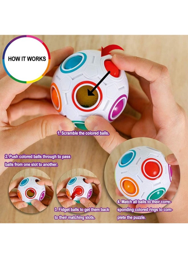 TOY GARDEN Magic Rainbow 3D Puzzle Ball – 12-Hole Speed Cube Ball, Fun Decompression Brain Teaser Toy for Kids, Teens, & Adults, Stress Relief Fidget Puzzle Gift  - Image 4