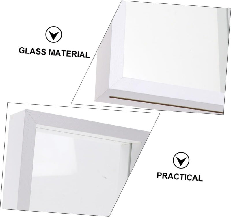 Double-sided Glass Picture Frame 8 Inch White Pressed Flower Specimen Display Frame with Stand for Home Décor and Artwork Holder - Image 3
