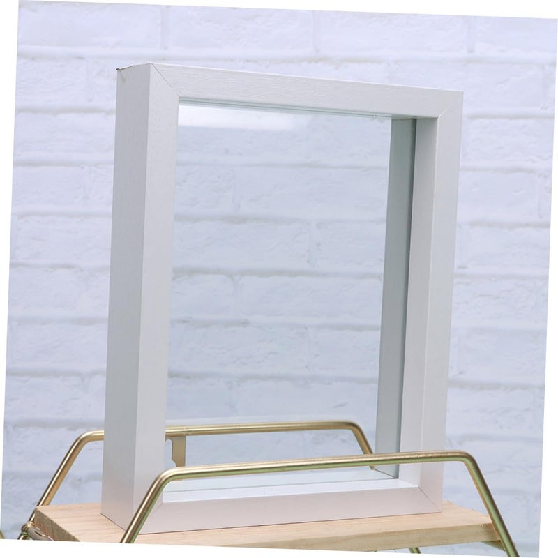 Double-sided Glass Picture Frame 8 Inch White Pressed Flower Specimen Display Frame with Stand for Home Décor and Artwork Holder - Image 5