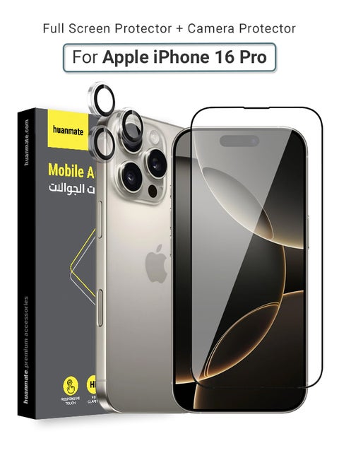 2 in 1 Apple iPhone 16 Pro Screen & Camera Protector - High Transparency Full Coverage Shield for Scratch & Impact Protection - Screen & Camera Protector for Apple iPhone 16 Pro