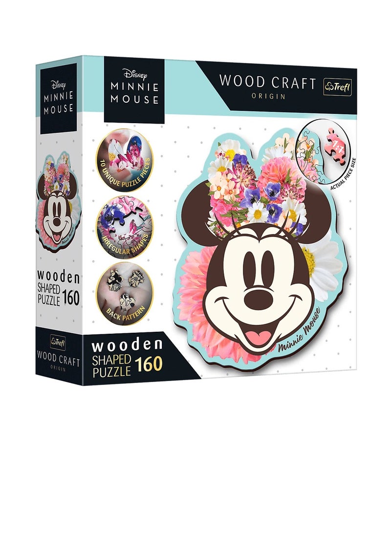 Trefl - Wooden Minnie Mouse puzzle Stylish Minnie Mouse- 160 Pieces  - 20193 - Image 1