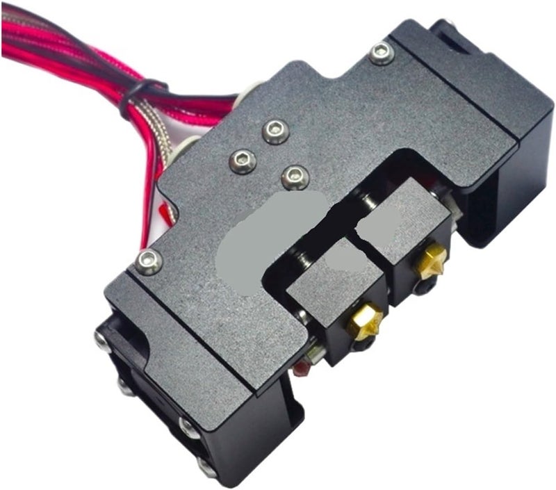 Compatible with Most 3D Printers Dual Color Mixing Hotend 2 in 2 Out Extruder Head with Seamless Cooling Duct 1.75mm Filament(Black,Thermocouple 12V) - Image 3