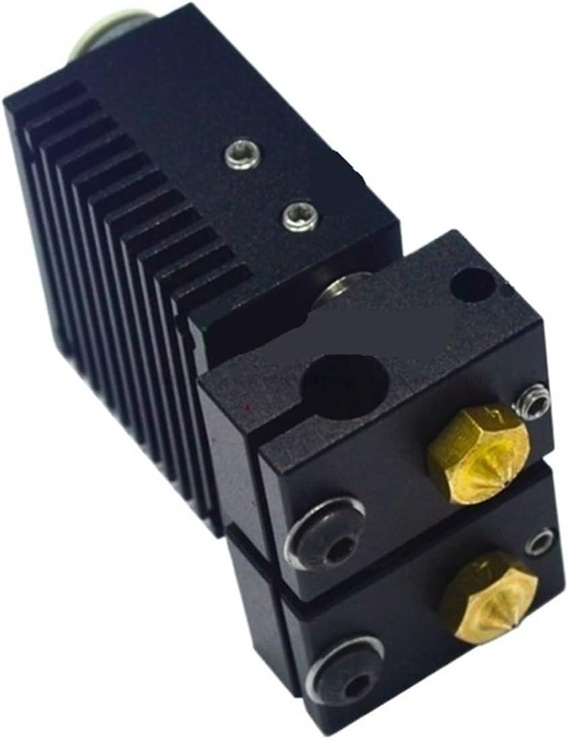 Compatible with Most 3D Printers Dual Color Mixing Hotend 2 in 2 Out Extruder Head with Seamless Cooling Duct 1.75mm Filament(Black,Thermocouple 12V) - Image 4