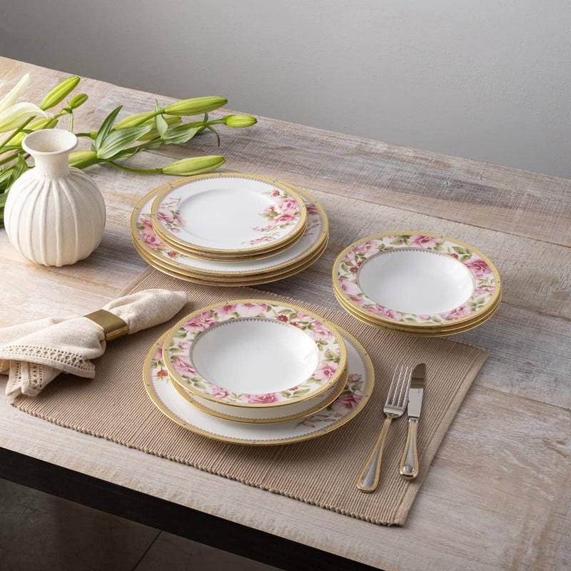 Noritake Hertford 12Piece Dinnerware Set Service for 4 - Image 2