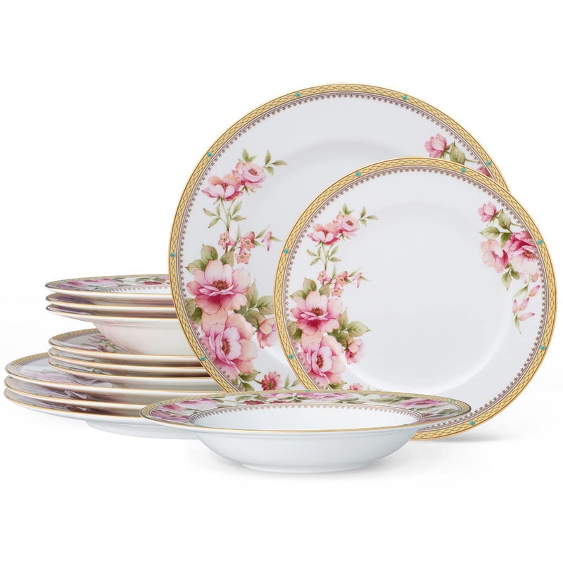 Noritake Hertford 12Piece Dinnerware Set Service for 4 - Image 1