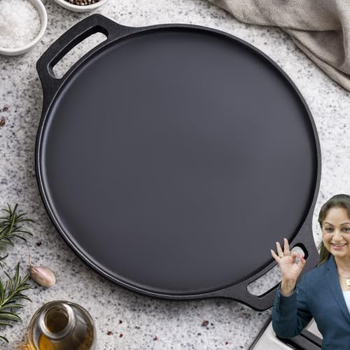 PANCA Pre-Seasoned Cast Iron Dosa Tawa 30 cm | Heavy Roti/Chapati Tawa for Gas & Induction | Chemical-Free, Naturally Non-Stick Pan (Cast Iron Tawa) - Image 1