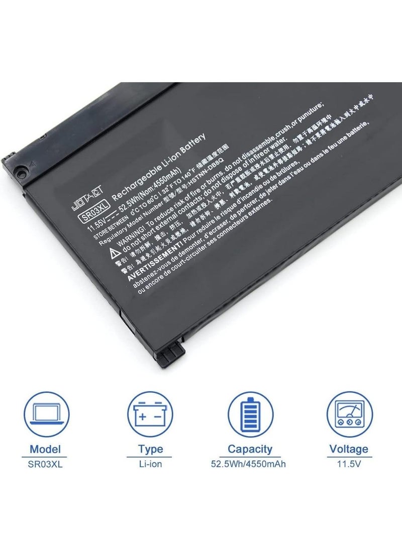 PARTNER - Laptop Battery for Hp Pavilion 15-CX 15-CX0056WM 15-CX0058WM, Envy X360 15-CN 15-CP 17-BW 15-CN0013NR 15-CP0053CL L08855-855 HSTNN-DB8Q HSTNN-IB8L L08934-2B1 TPN-Q194 52.5Wh 11.55V - Image 1