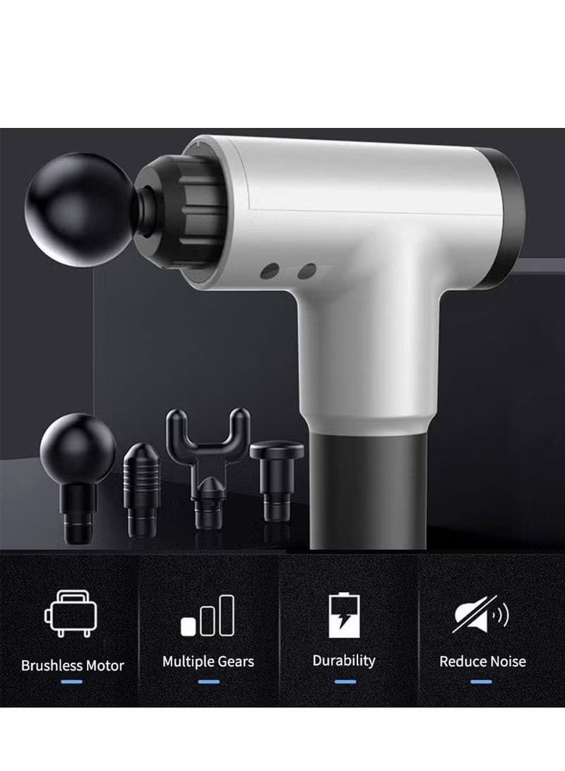 KH-320 Head Massage Gun, 4-in-1 Handheld Electric Fiber Camera Massager, Lightweight Back & Body Pain Relief, 6 Levels Variable Frequency Vibration - Red - Image 2