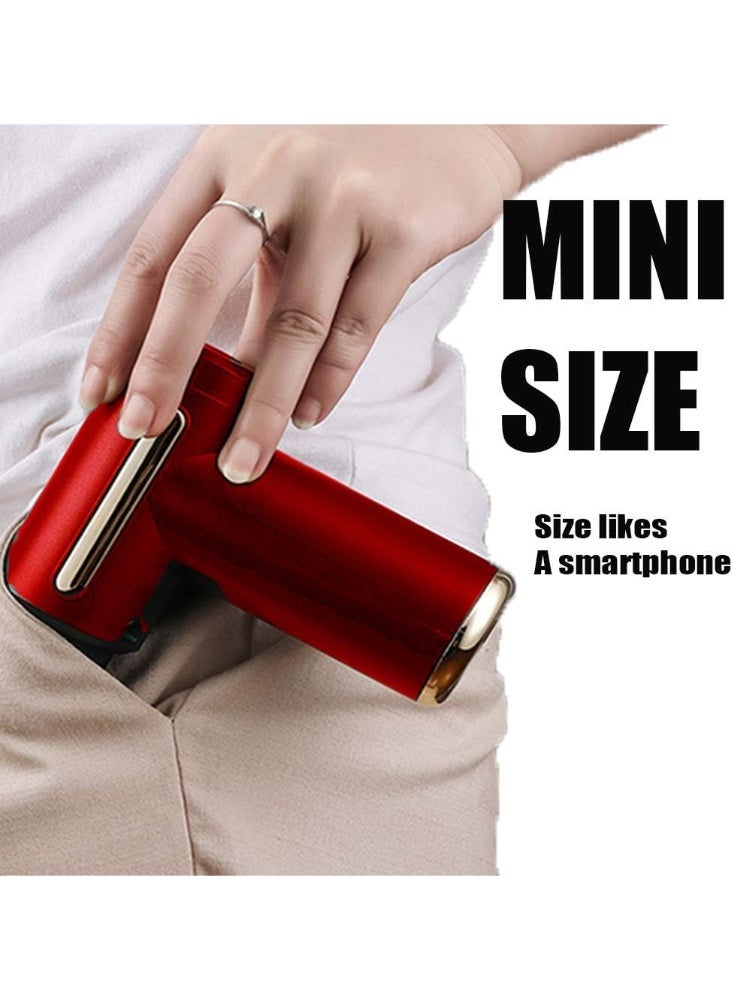 KH-320 Head Massage Gun, 4-in-1 Handheld Electric Fiber Camera Massager, Lightweight Back & Body Pain Relief, 6 Levels Variable Frequency Vibration - Red - Image 4