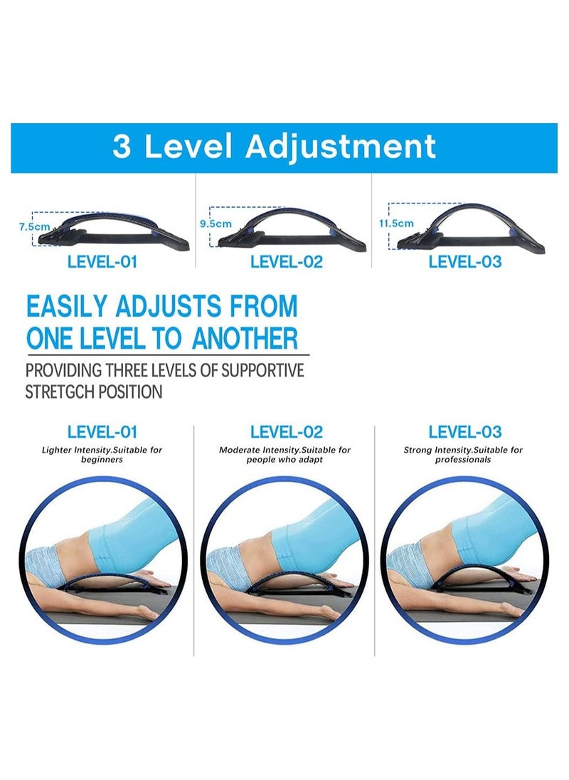 Generic grey and blue Stretcher, Lumbar Back Pain Relief Device(4 Level), Spine Board Deck Multi-Level Back Cracker Lumbar, Pain Relief for Herniated Disc, Sciatica, Scoliosis, Lower and Upper  - Image 5