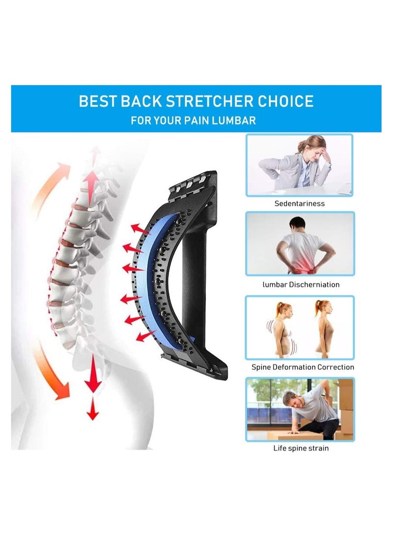 Generic grey and blue Stretcher, Lumbar Back Pain Relief Device(4 Level), Spine Board Deck Multi-Level Back Cracker Lumbar, Pain Relief for Herniated Disc, Sciatica, Scoliosis, Lower and Upper  - Image 4