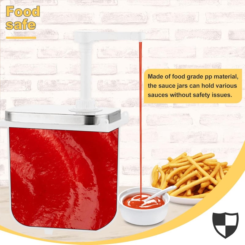 Saladulce 2L Sauce Dispenser Pump Stainless Steel Condiment Pump Station Condiment Pump Dispenser with 2.1 Quart Jar - Image 5