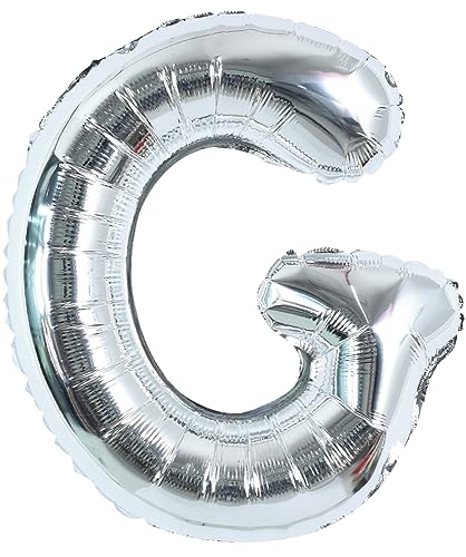TONIFUL 40 Inch Large Silver Letter G Balloons Foil Mylar Big Letter Balloons for 2026 New Year Eve Graduation Wedding Baby Shower Birthday Party Anniversary Supplies Decorations - Image 1