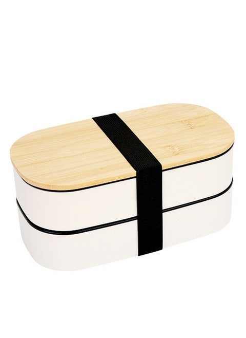 Japanese lunch box double layer set, student office worker lunch box wooden lunch box