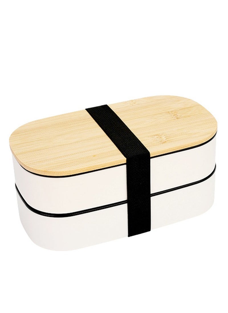 Japanese lunch box double layer set, student office worker lunch box wooden lunch box
