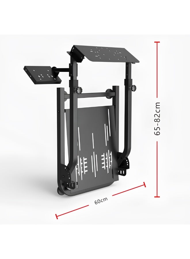 بلو فاير قاعدة محاكاة سباق قابلة للطي Bluefire 6008 – حامل عجلة قيادة ودواسات وناقل حركة قابل للتعديل | هيكل فولاذي متين | تصميم مريح وموفر للمساحة لمحبي ألعاب السباق - Image 3