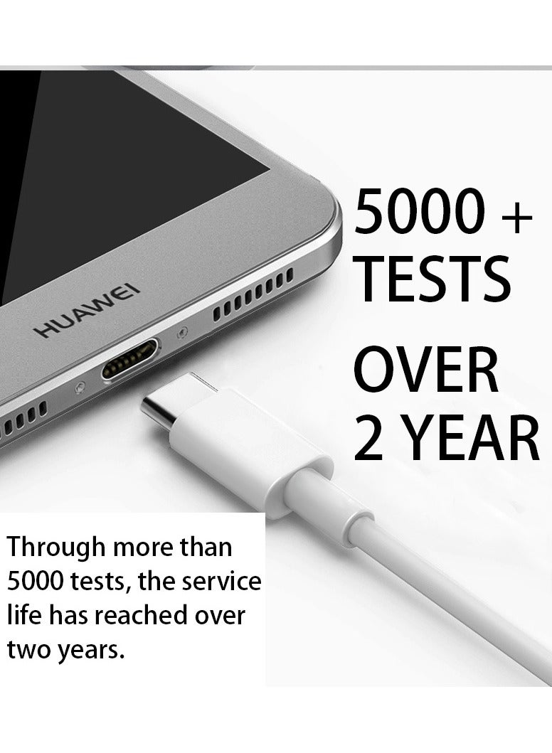 كابل شحن سريع من نوع HW Type-C بقوة 65 واط، بتصميم متكامل، يتجاوز أكثر من 2 عامًا من الخدمة، واجهة باللون البرتقالي، طول الكابل 1 متر. - Image 3