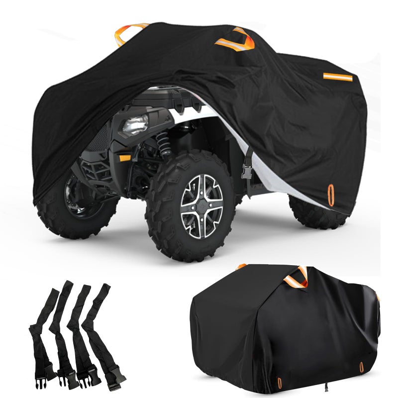 INEZARI ATV Cover Waterproof Outdoor Heavy Duty 300D Oxford 4 Wheeler Cover for CanAm Outlander 450 570 650 850 1000R Polaris Sportsman 550 570 Quad Cover with Lock Buckles All Weather Protection - Image 2
