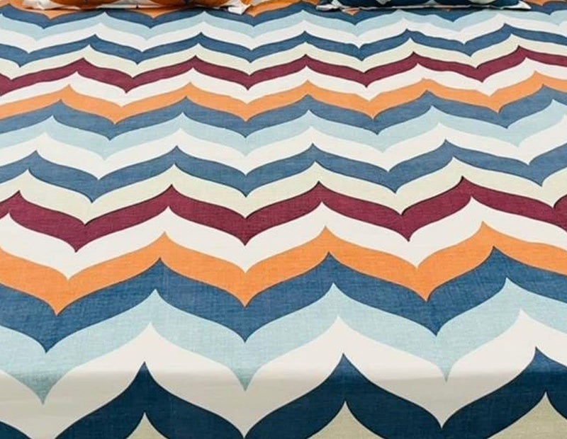 BhaiJi BedSheet Super King Size Double Bed || 240 TC Pure Cotton || 10 Feet, 108 x 118 Inch || XXXL - Grey Branded Stripes - Image 3