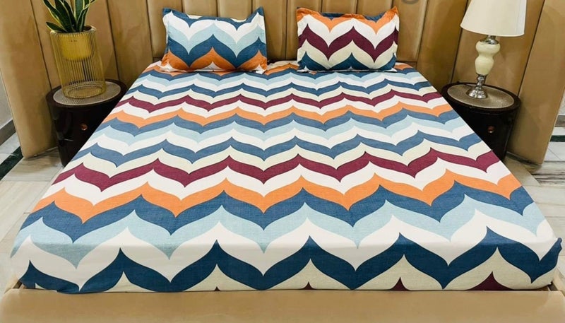 BhaiJi BedSheet Super King Size Double Bed || 240 TC Pure Cotton || 10 Feet, 108 x 118 Inch || XXXL - Grey Branded Stripes - Image 4