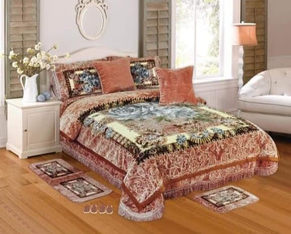OMAJA HOME OMAJA HOME Sweet Dream 6 Piece King Size Bedding Set 1 Blanket 1 bedsheet 2 Pillow Cover 2 Piece Special Heavy Wedding Set with Fancy Bag Packing Multicolor 1 