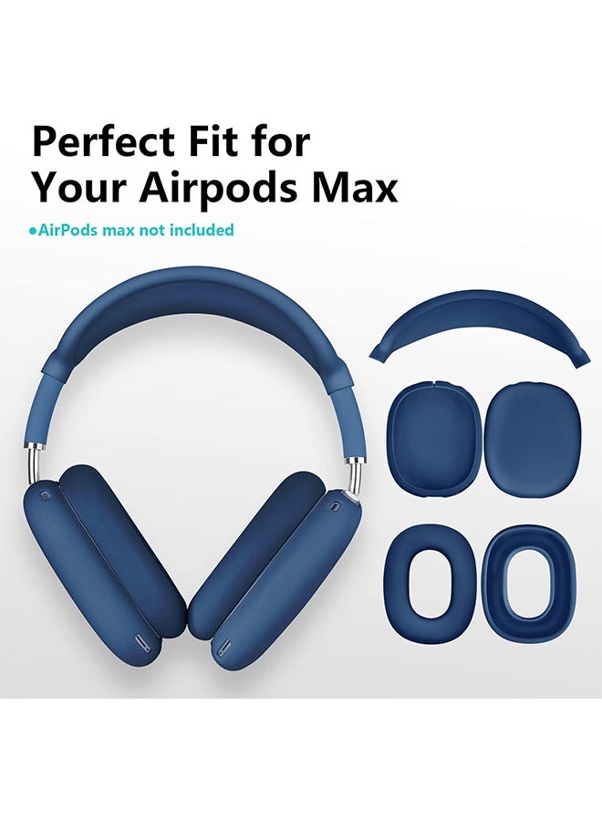 غنافوتو حافظة لسماعات Airpods Max، غطاء حماية من السيليكون الناعم لسماعات Apple Airpod Max، غطاء حماية ناعم من السيليكون لحافظات ملحقات Apple Airpod Max أزرق - Image 2