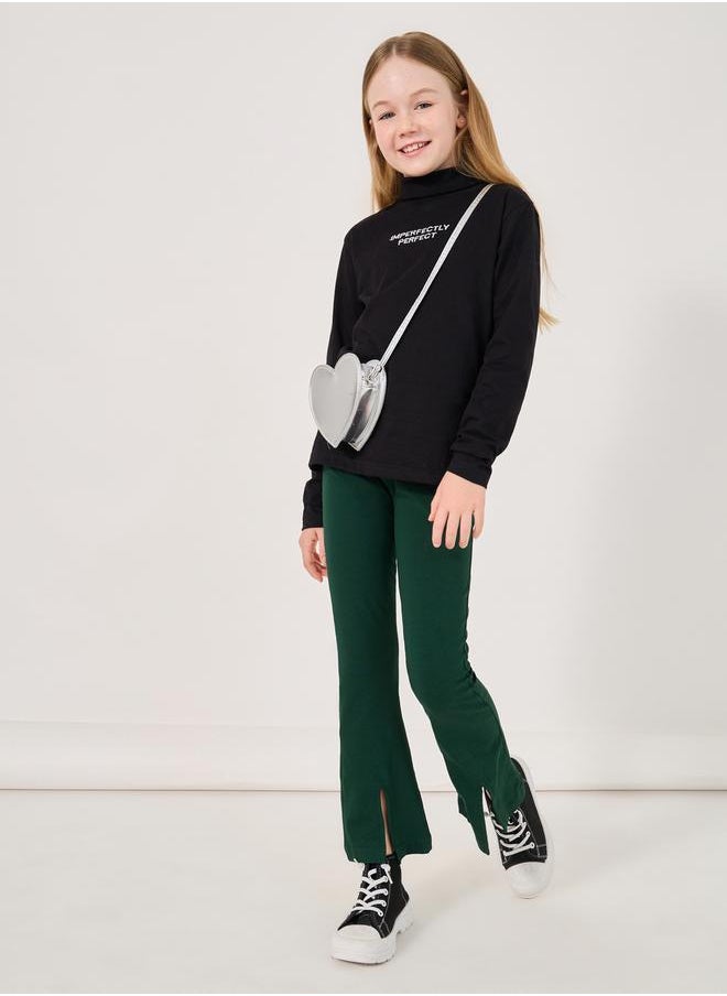 Styli - Front Split Detail Solid Leggings - Image 1