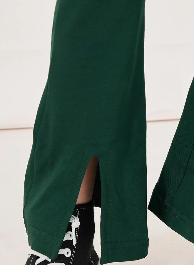 Styli Front Split Detail Solid Leggings