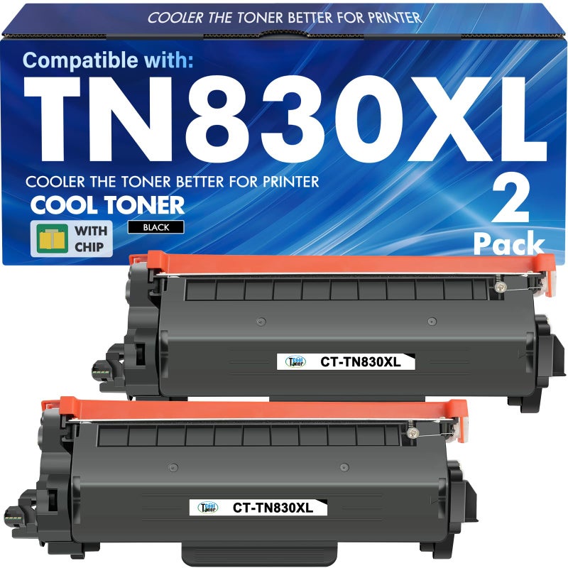 Cool Toner TN830XL TN830 TN 830XL 830 Toner for Brother Printer DCP-L2640DW HL-L2460DW Replacement for Brother TN830 XL/V/R 830 XL TN-830XL Cartridge MFC-L2820DW HL-L2405W HL-L2400D HL-L2480DW Black High Yield - Image 1