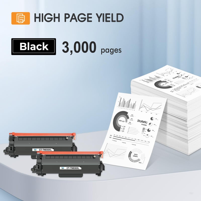 Cool Toner TN830XL TN830 TN 830XL 830 Toner for Brother Printer DCP-L2640DW HL-L2460DW Replacement for Brother TN830 XL/V/R 830 XL TN-830XL Cartridge MFC-L2820DW HL-L2405W HL-L2400D HL-L2480DW Black High Yield - Image 3